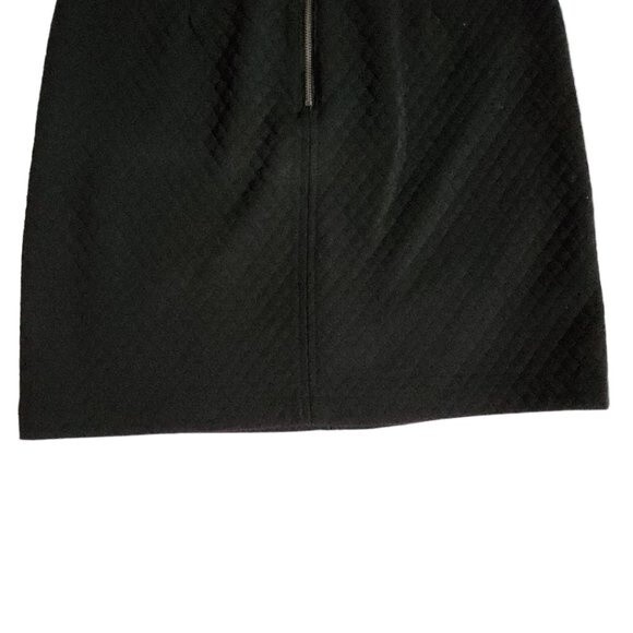 Laundry by Shelli Segal Black Textured Quilted Mini Skirt Zipper Pockets Sz 2 - Picture 6 of 10